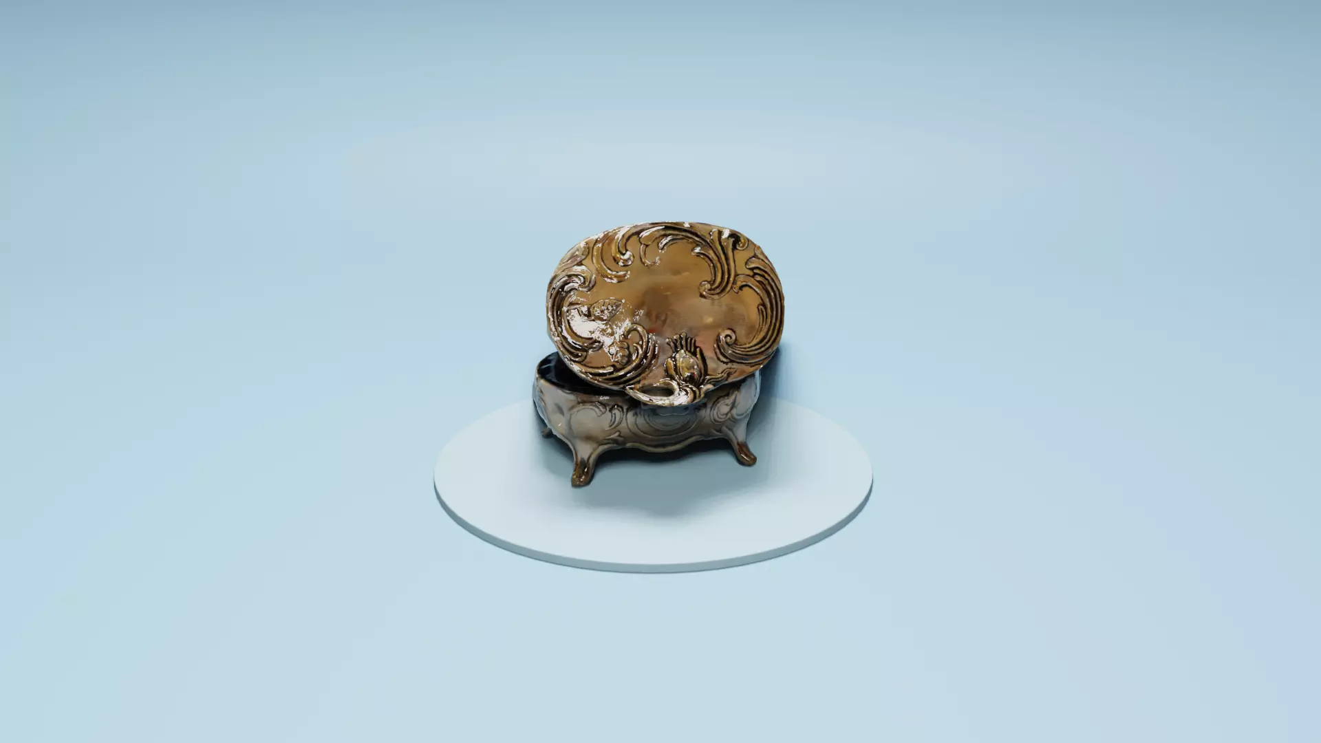 Golden chest 3D model_0