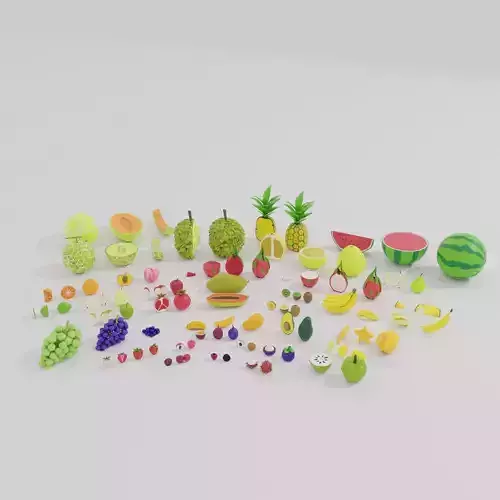 Low Poly Fruit Low-poly 3D model