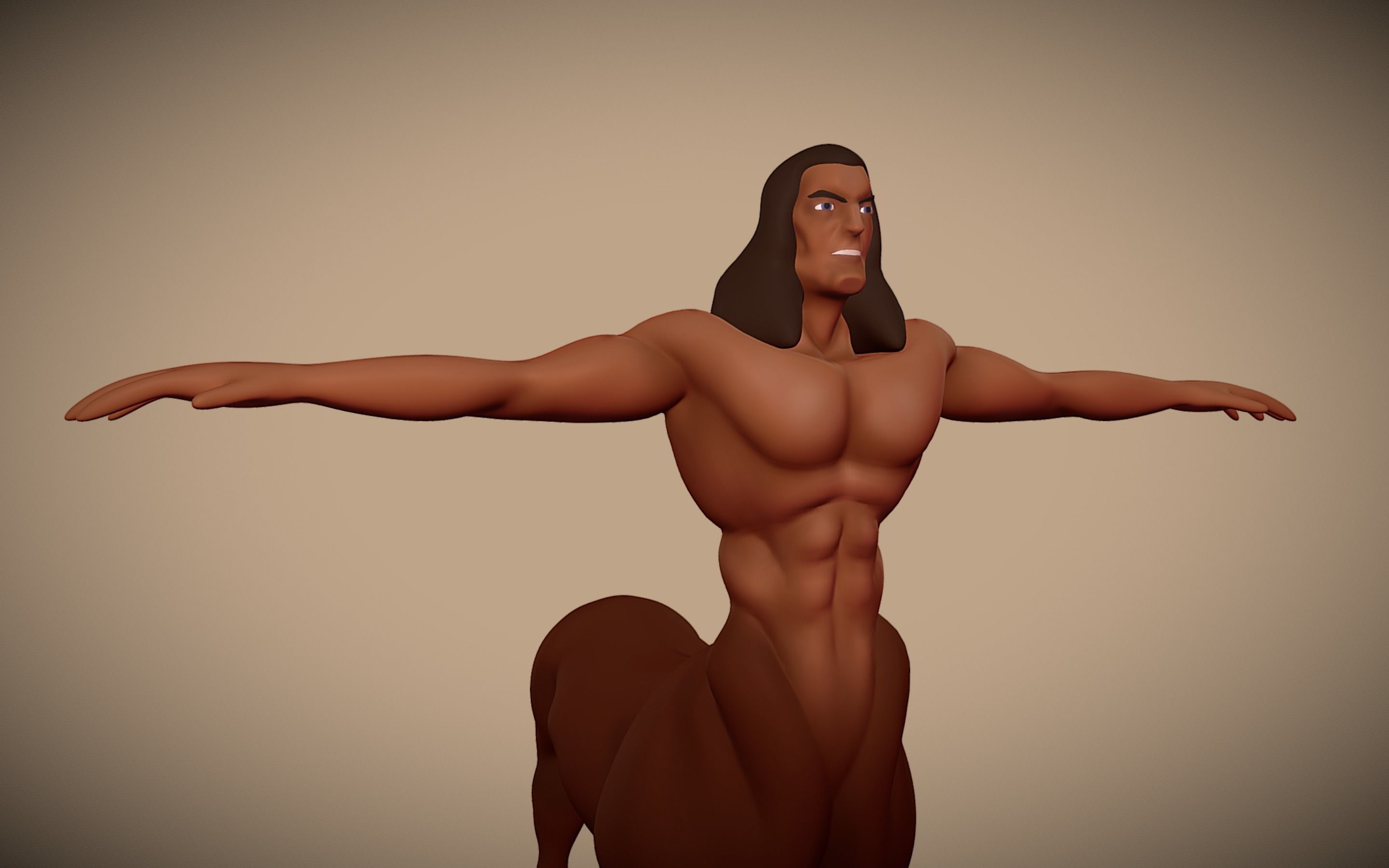 Centaur Character  - UV - Texture Low-poly 3D model_1