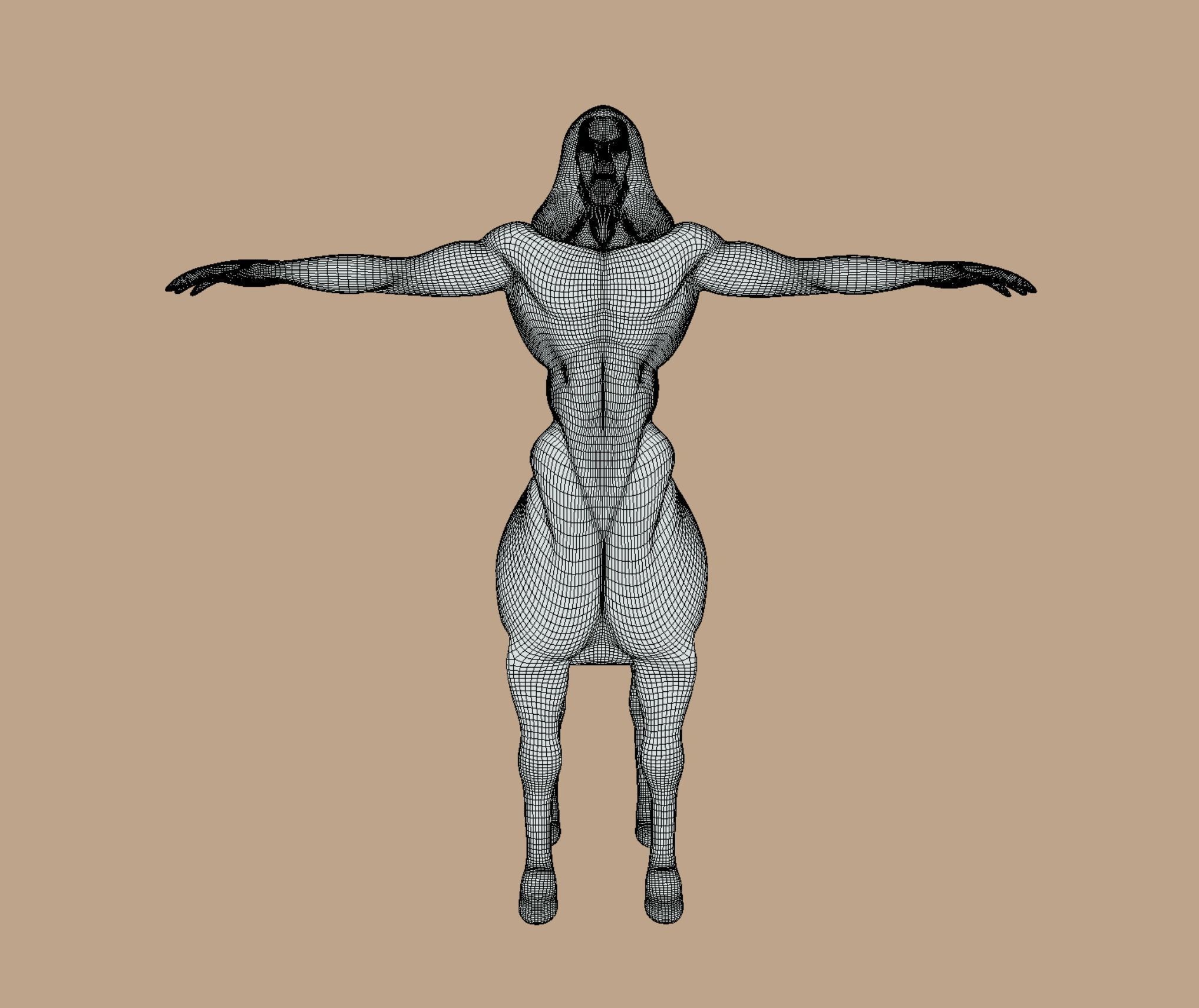 Centaur Character  - UV - Texture Low-poly 3D model_5