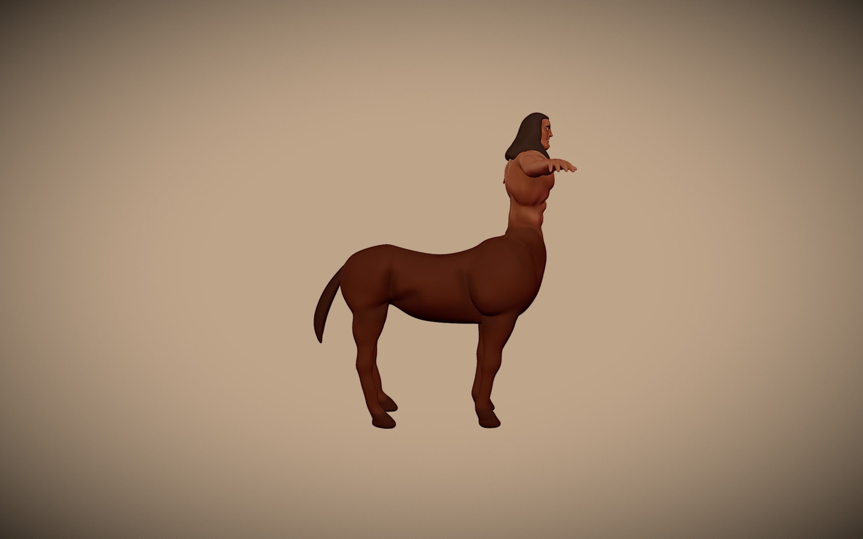 Centaur Character  - UV - Texture Low-poly 3D model_4