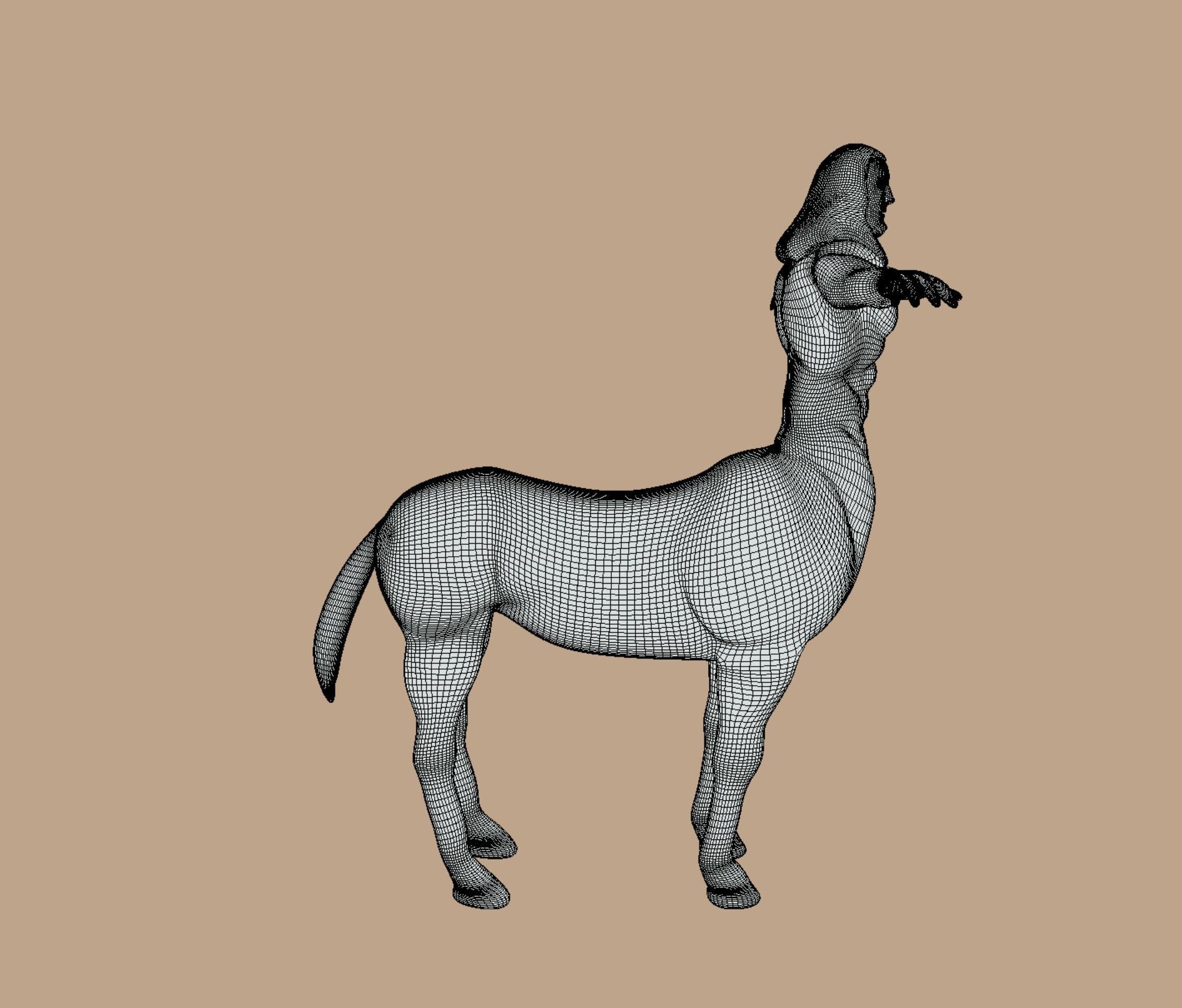 Centaur Character  - UV - Texture Low-poly 3D model_6
