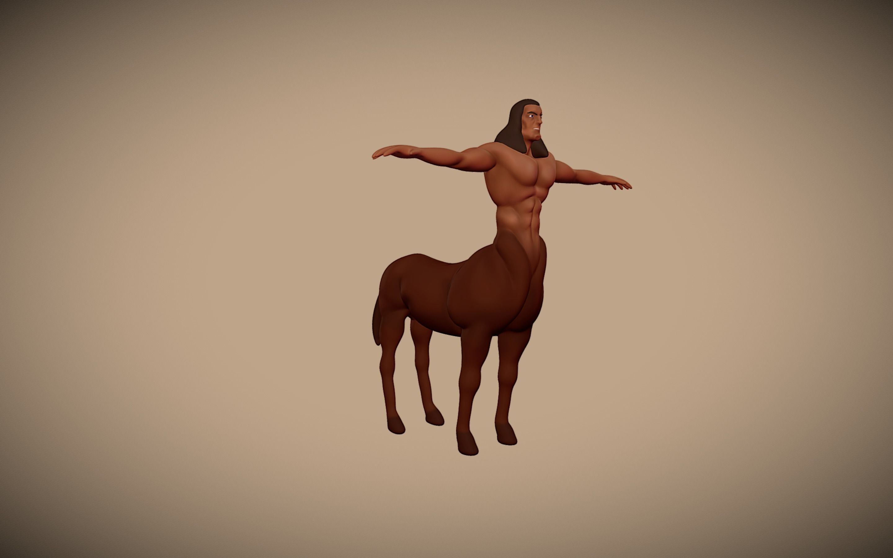 Centaur Character  - UV - Texture Low-poly 3D model_3
