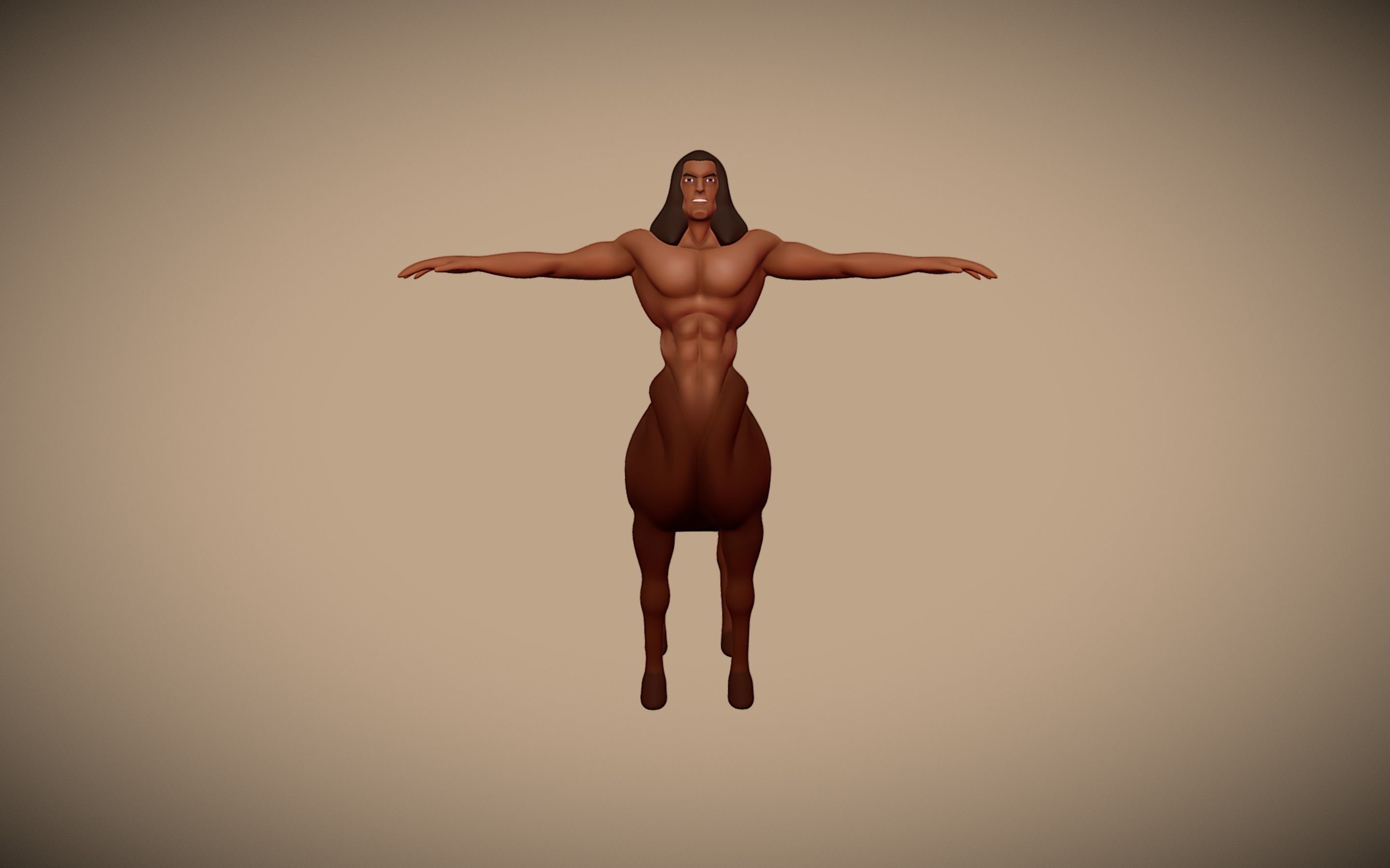 Centaur Character  - UV - Texture Low-poly 3D model_2