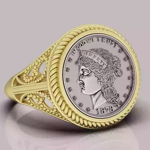 1879-S Morgan Silver Dollar Coin Ring printable jewelry