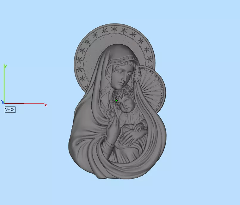 Mary With Baby Jesus Holy Pendant 3D model 3D print model_0