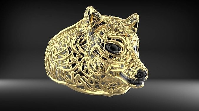 Wolf Signet Ring 3D print model