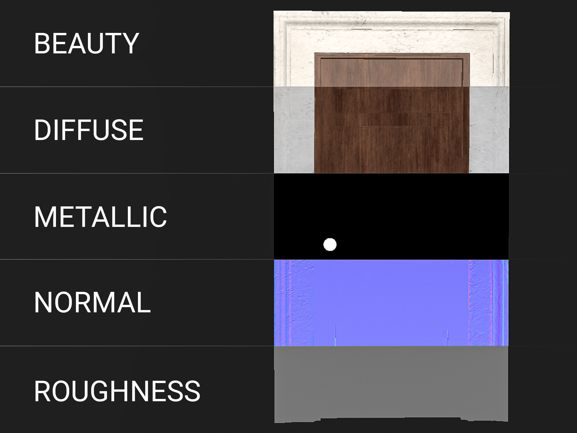 Wooden door 6 Low-poly 3D model_12