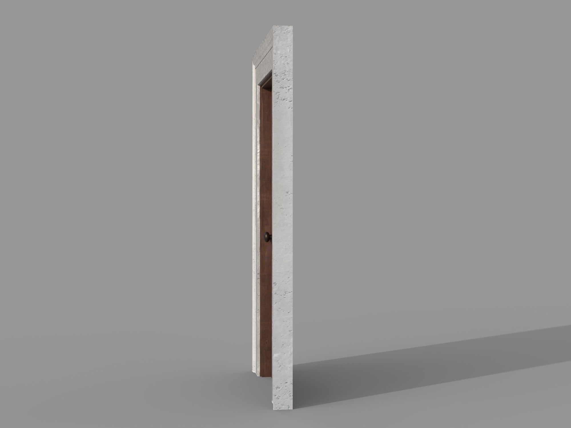 Wooden door 6 Low-poly 3D model_3