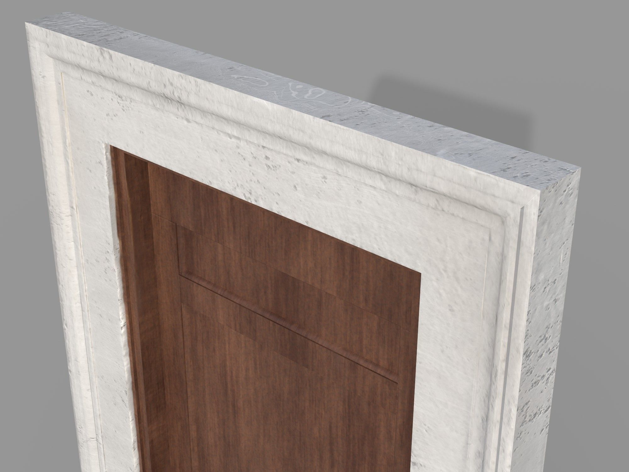 Wooden door 6 Low-poly 3D model_6