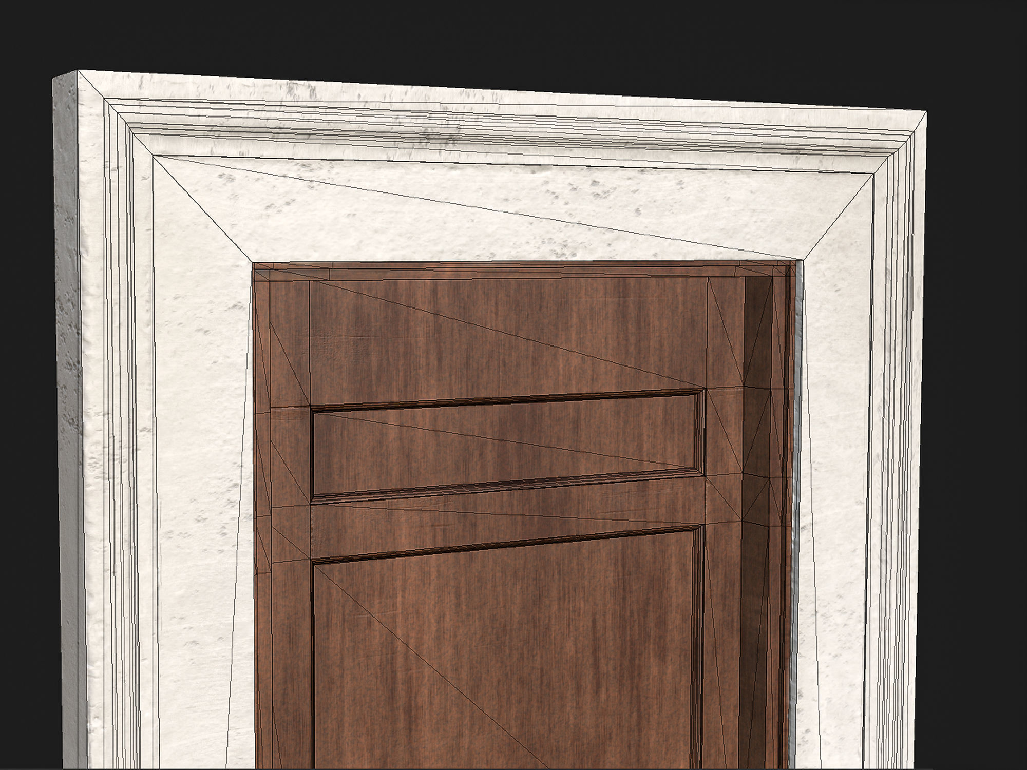 Wooden door 6 Low-poly 3D model_10