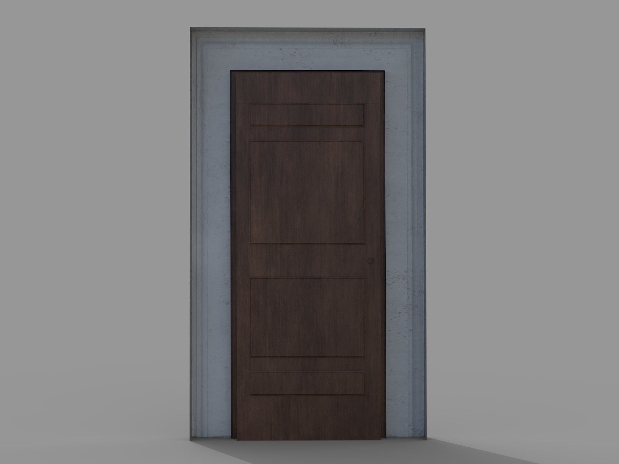 Wooden door 6 Low-poly 3D model_4