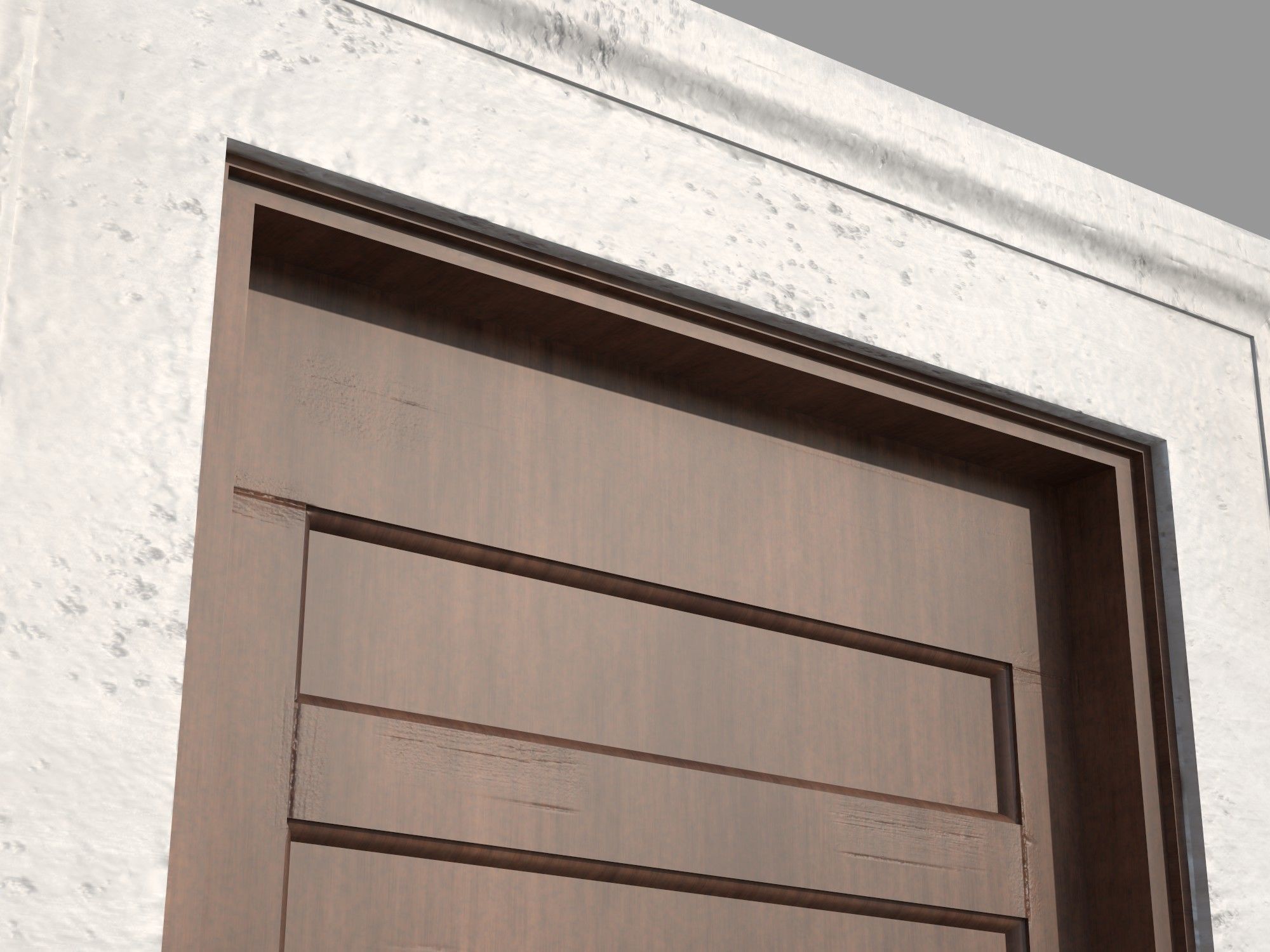 Wooden door 6 Low-poly 3D model_7