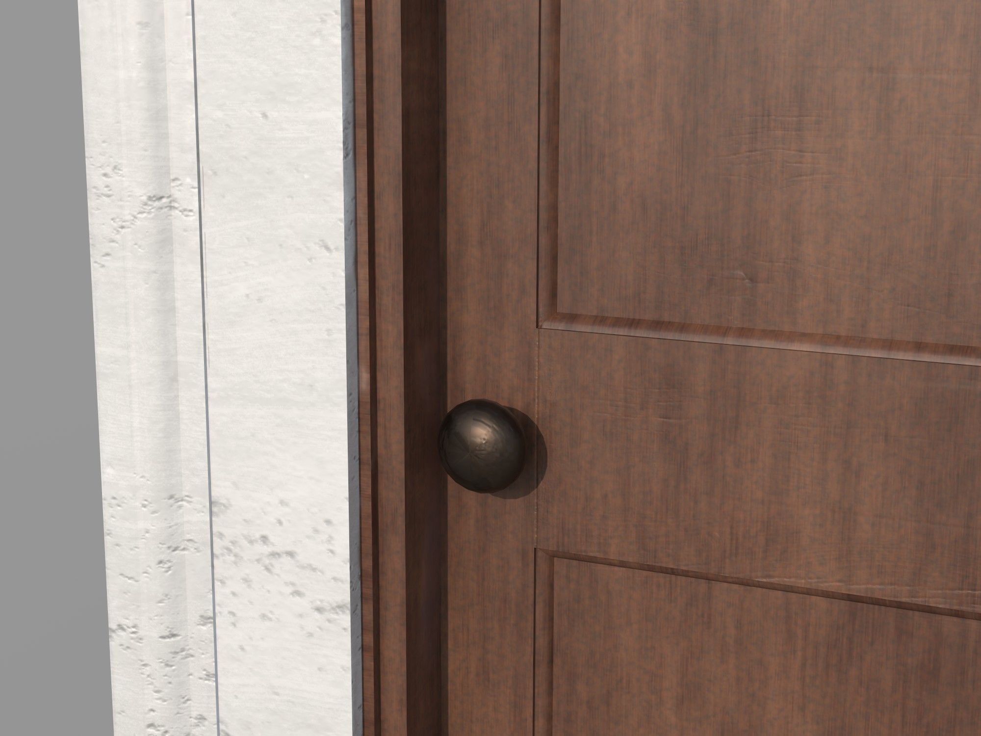 Wooden door 6 Low-poly 3D model_8