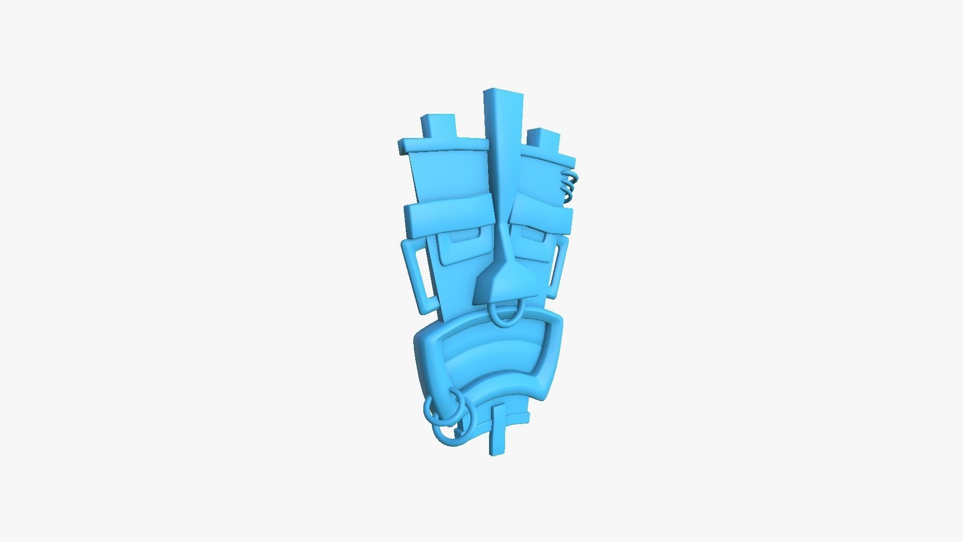 Tribal Mask I01 Colored - Costume Character Design Low-poly 3D model_9