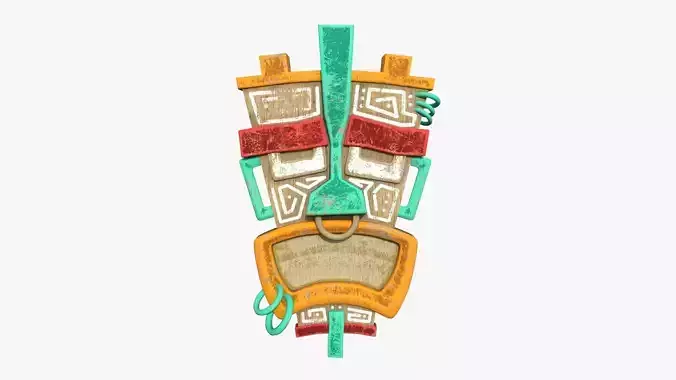 Tribal Mask I01 Colored - Costume Character Design Low-poly 3D model