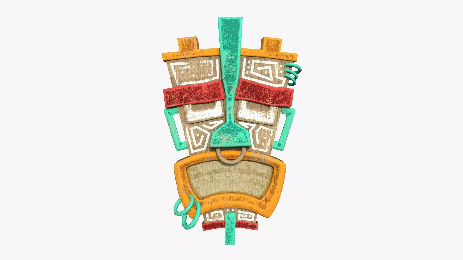 Tribal Mask I01 Colored - Costume Character Design Low-poly 3D model_0