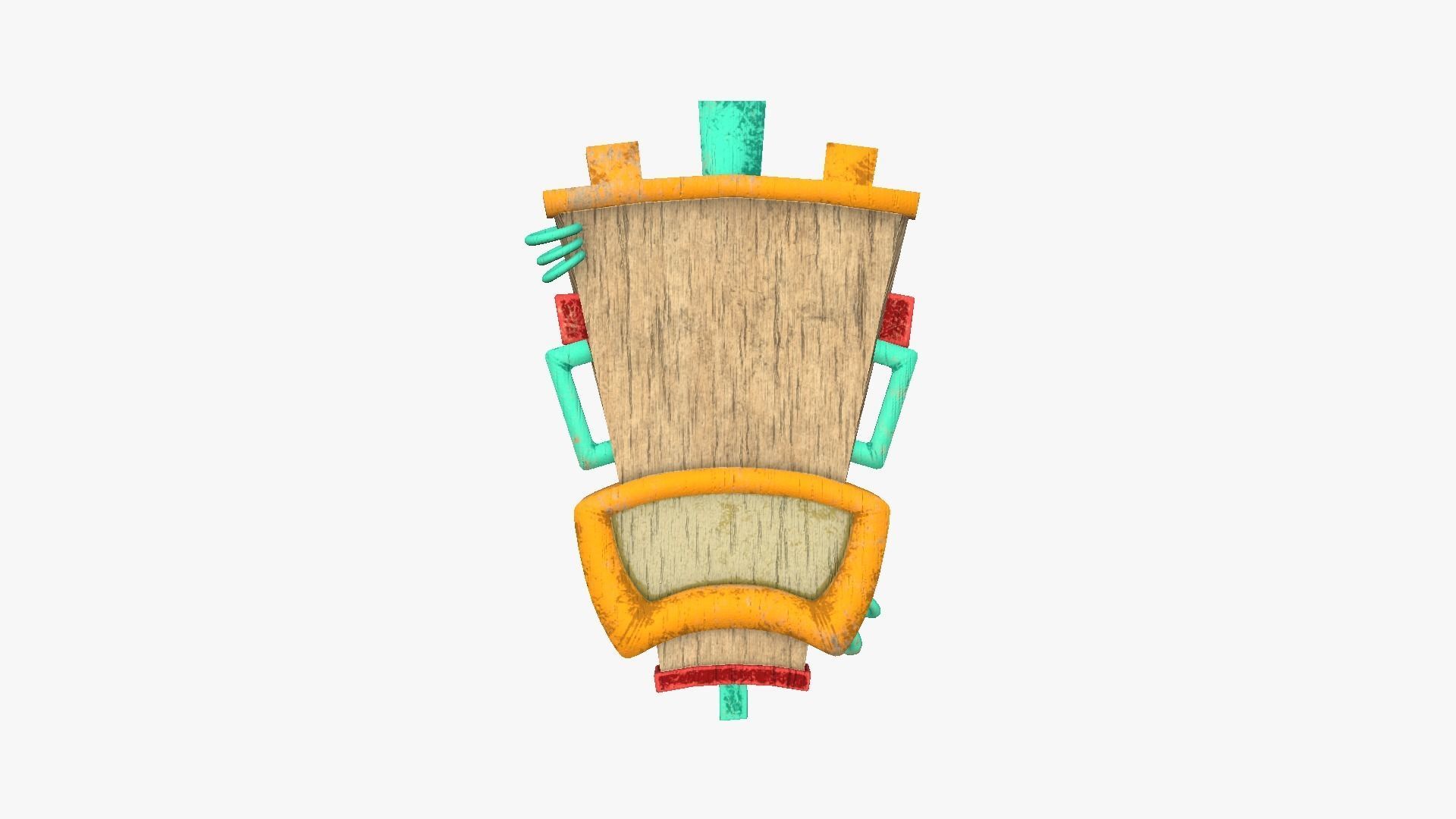 Tribal Mask I01 Colored - Costume Character Design Low-poly 3D model_2