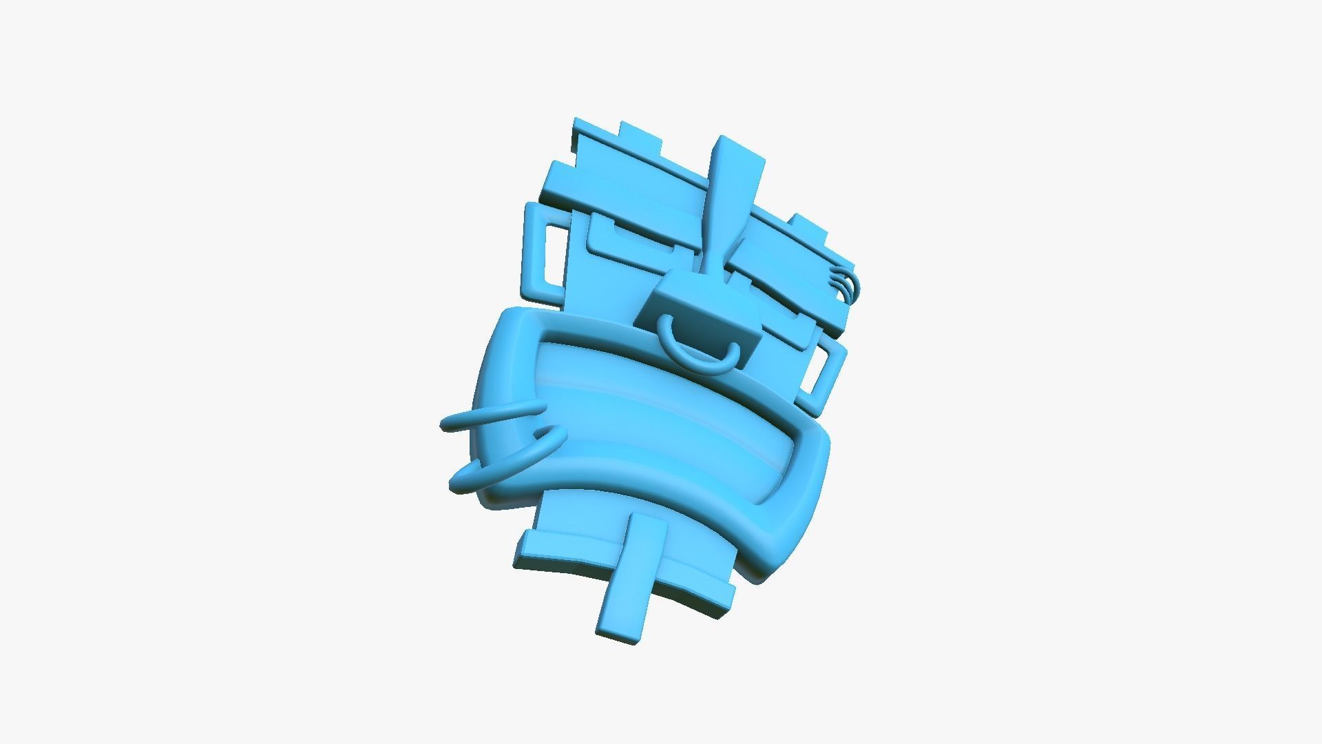 Tribal Mask I02 Blue Purple - Costume Character Design Low-poly 3D model_11