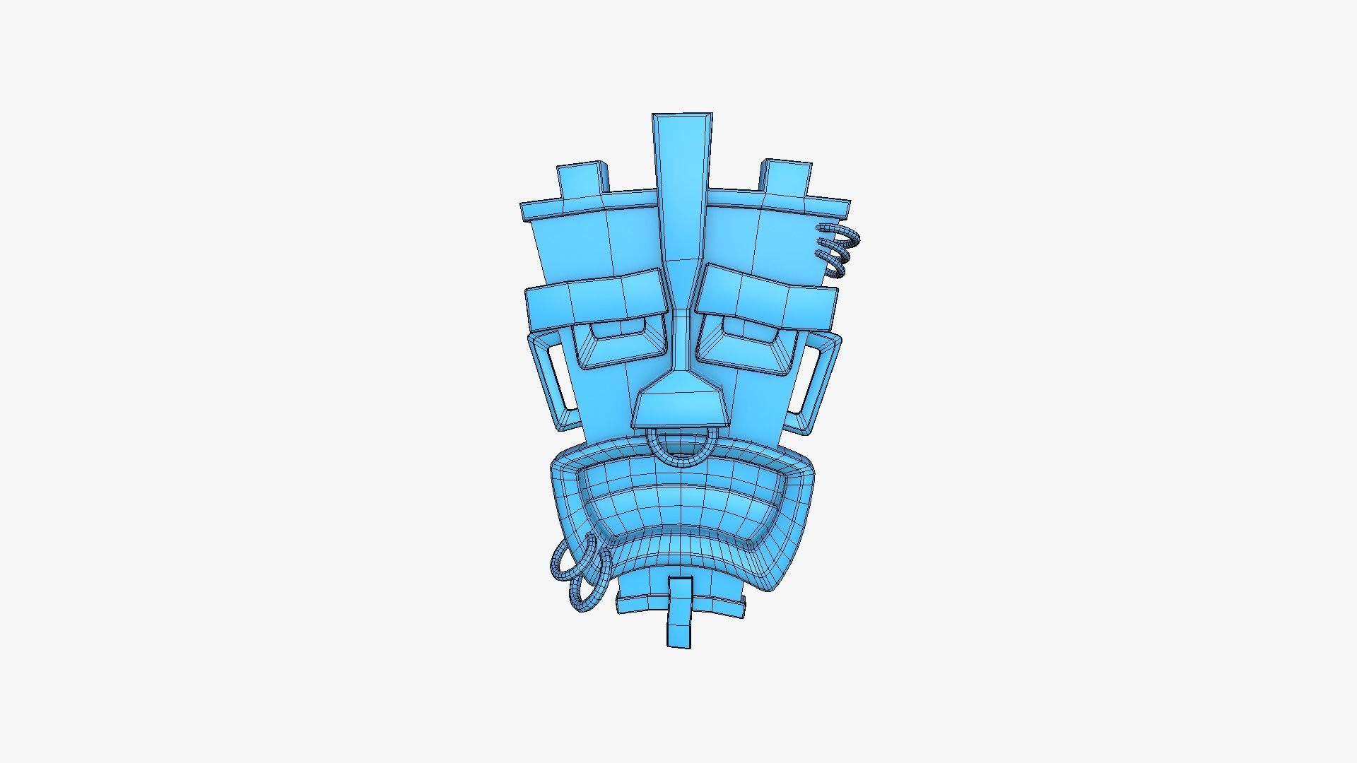 Tribal Mask I02 Blue Purple - Costume Character Design Low-poly 3D model_14