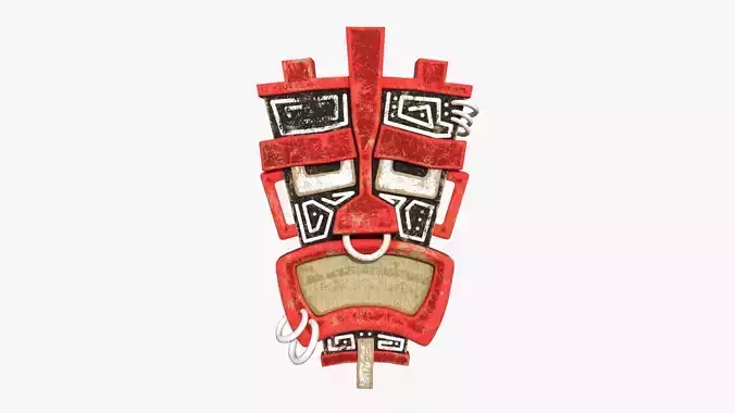 Tribal Mask I04 Black Red - Costume Character Design Low-poly 3D model