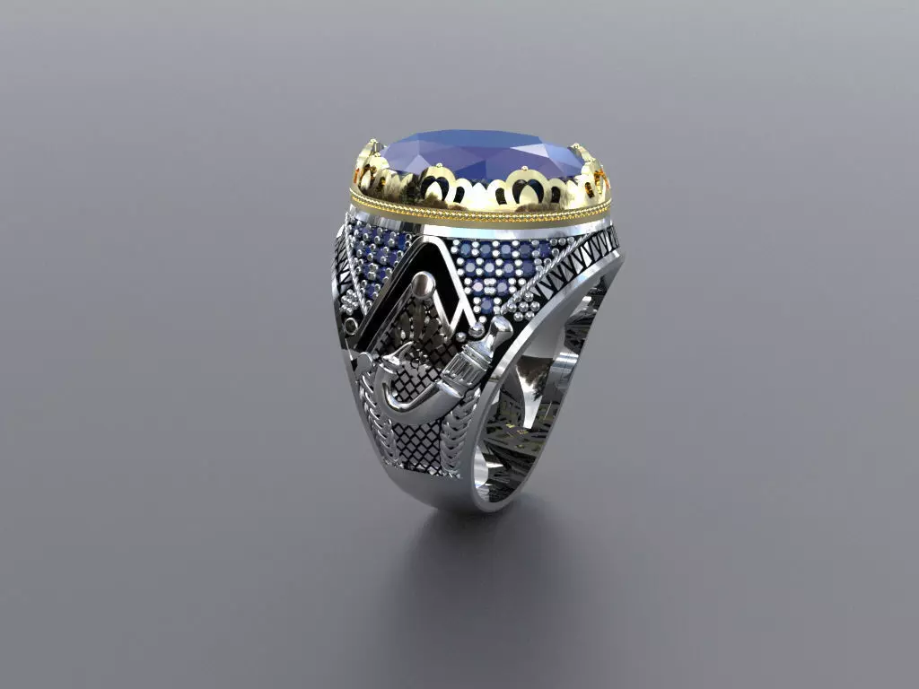 Custom Design Special Order Silver Men Ring stl file 3D model_0
