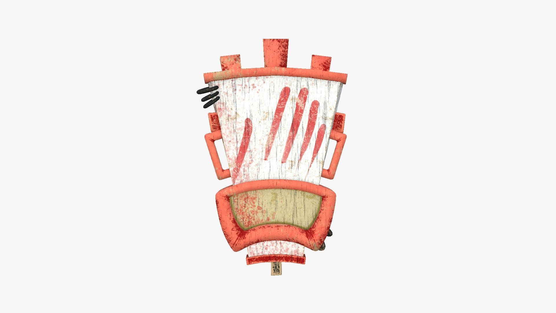 Tribal Mask I05 White Bloody - Costume Character Design Low-poly 3D model_2