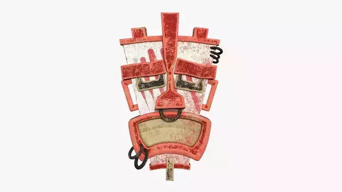 Tribal Mask I05 White Bloody - Costume Character Design Low-poly 3D model
