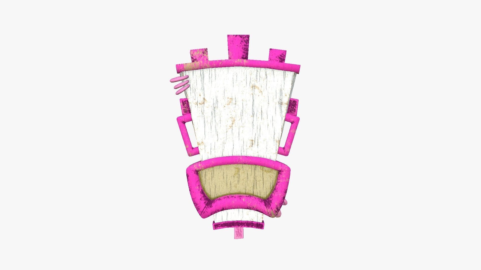 Tribal Mask I06 White Pink - Costume Character Design Low-poly 3D model_2