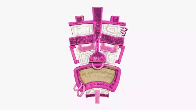 Tribal Mask I06 White Pink - Costume Character Design Low-poly 3D model