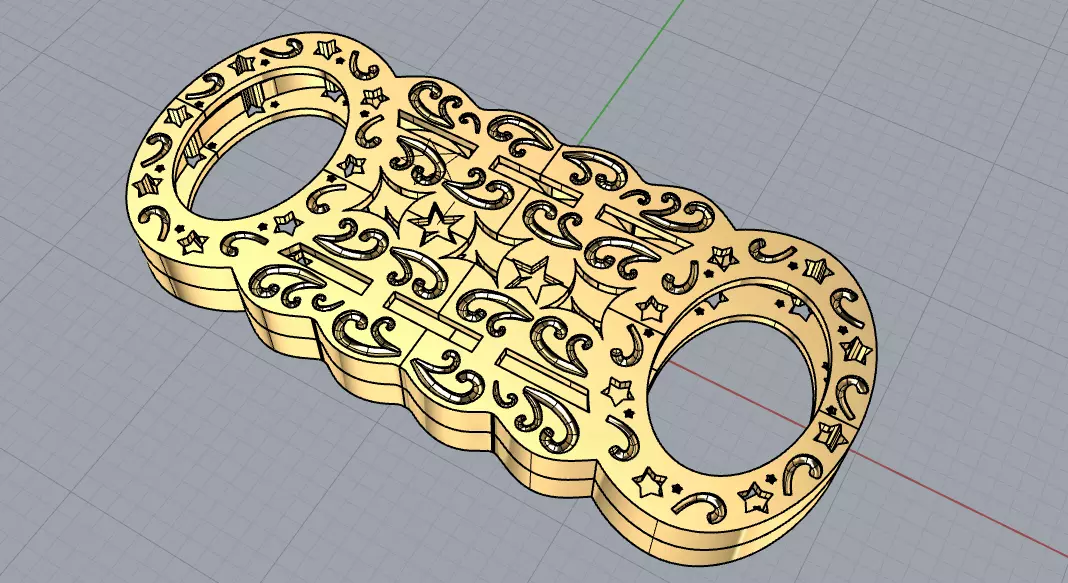stars and bars link 3D print model
