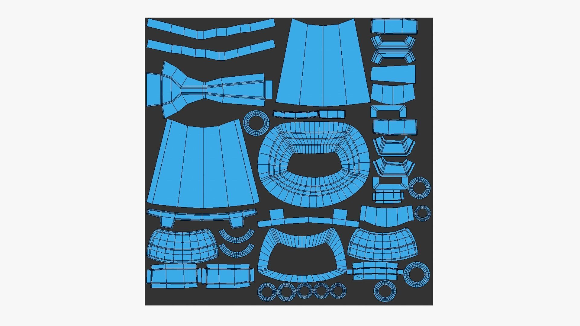 Tribal Mask I08 Full Wood - Costume Character Design Low-poly 3D model_13