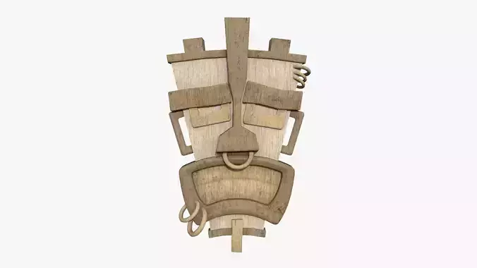 Tribal Mask I08 Full Wood - Costume Character Design Low-poly 3D model
