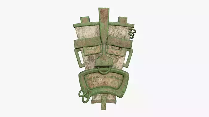 Tribal Mask I09 Wood Mud - Costume Character Design Low-poly 3D model