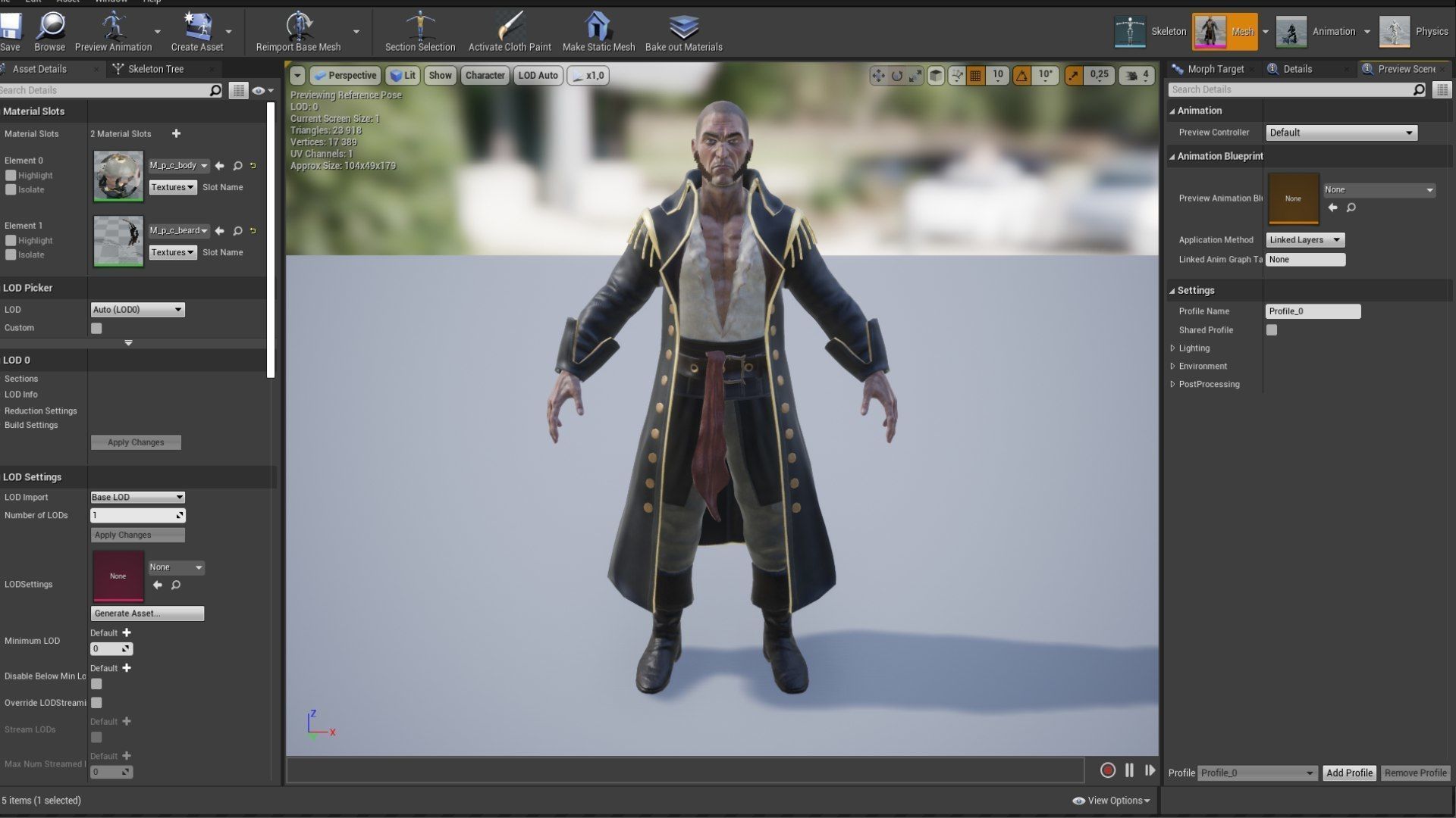 Pirate Captain Low-poly 3D model_14