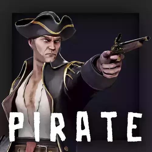 Pirate Captain Low-poly 3D model