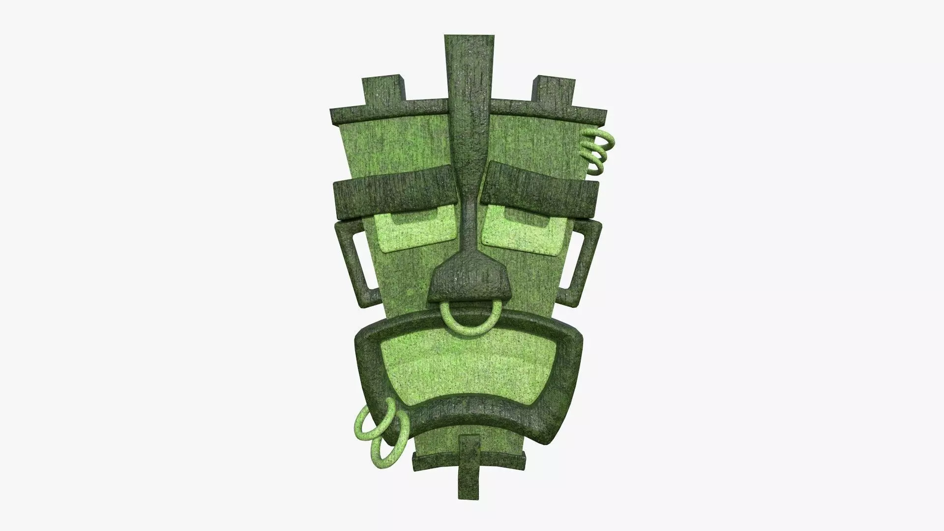 Tribal Mask I10 Full Mud - Costume Character Design Low-poly 3D model_0