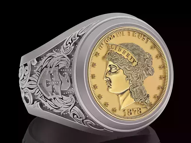 1879-S Morgan Silver Dollar Coin printable jewelry Ring