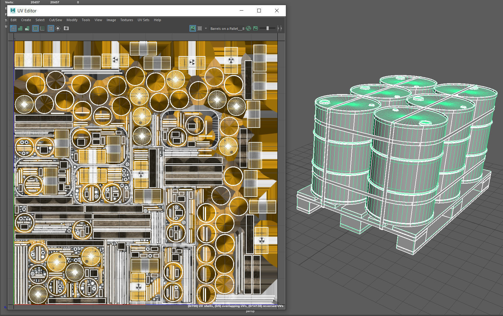 Radiactive Barrels on a Pallet Low-poly 3D model_11