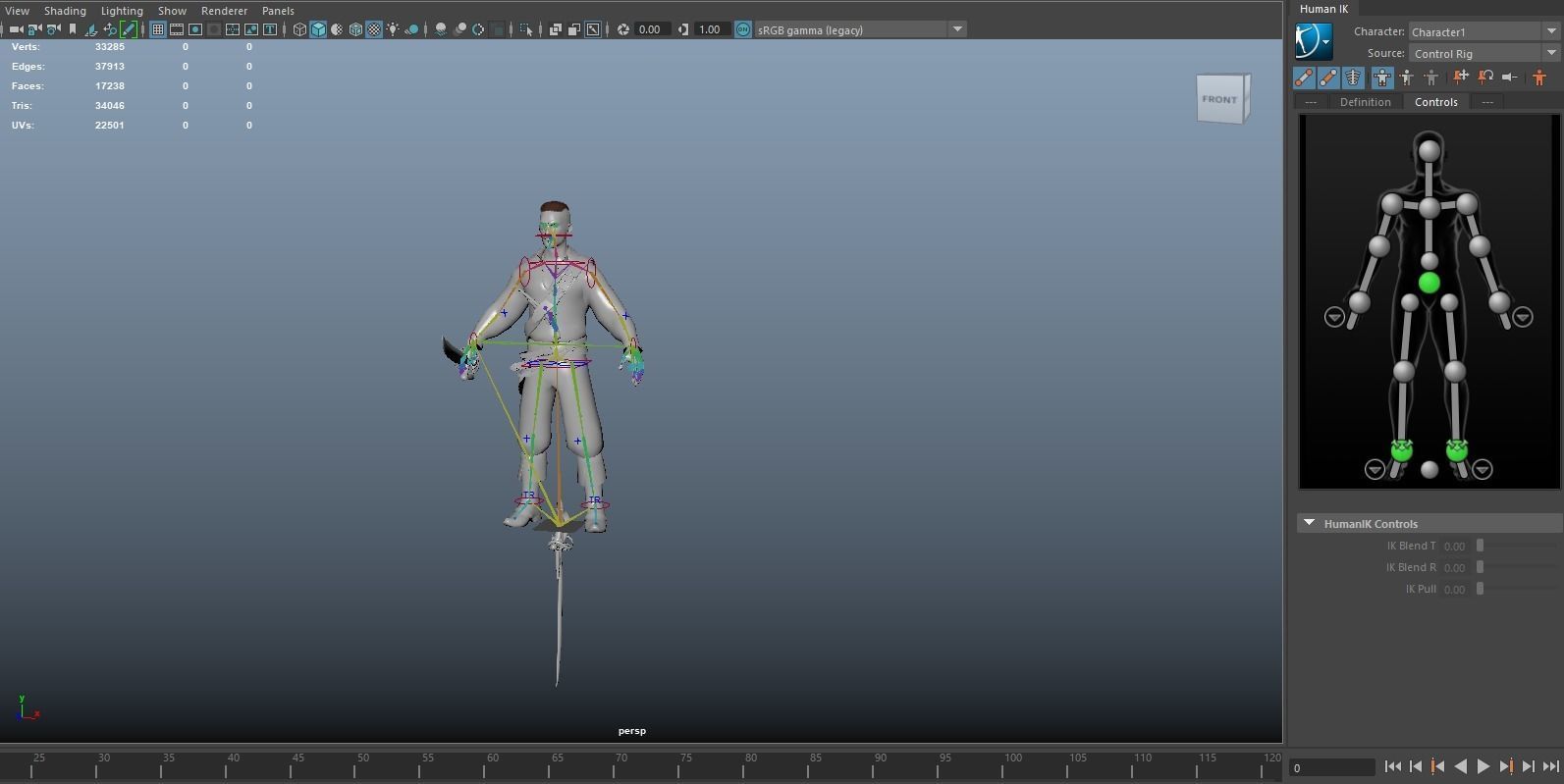 Pirate 3 Low-poly 3D model_16