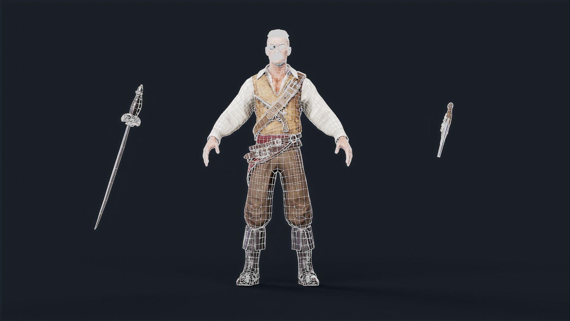 Pirate 3 Low-poly 3D model_10