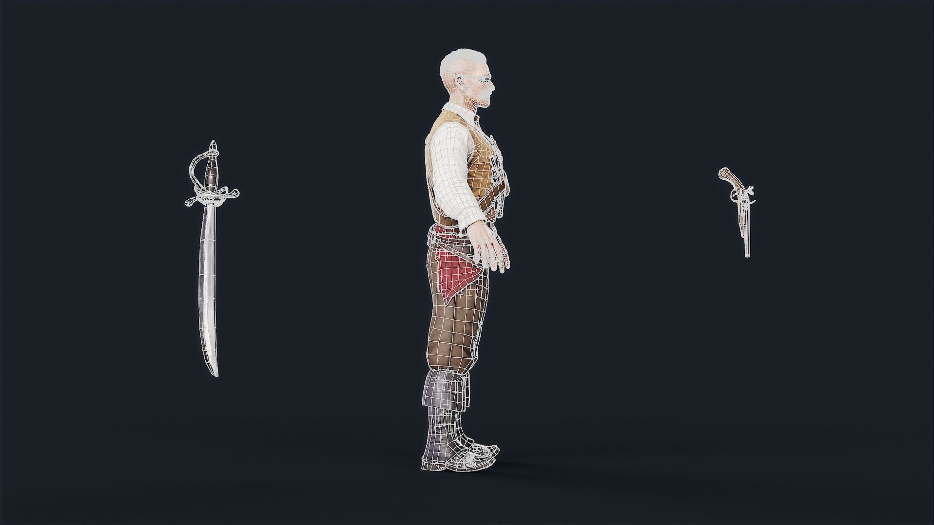 Pirate 3 Low-poly 3D model_9