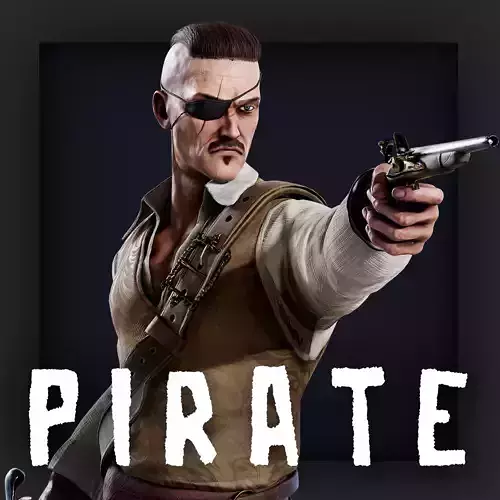 Pirate 3 Low-poly 3D model