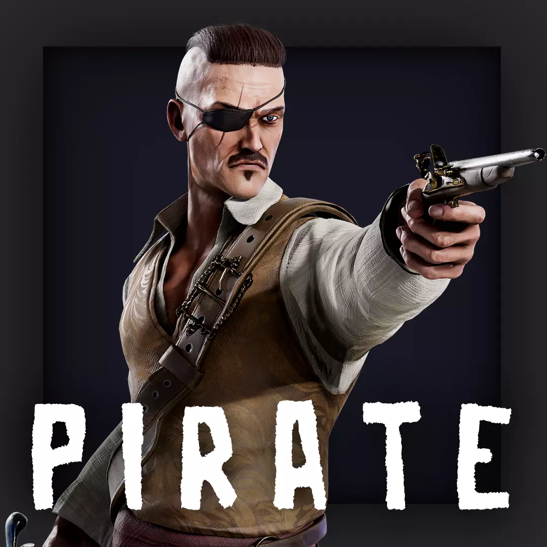 Pirate 3 Low-poly 3D model_0