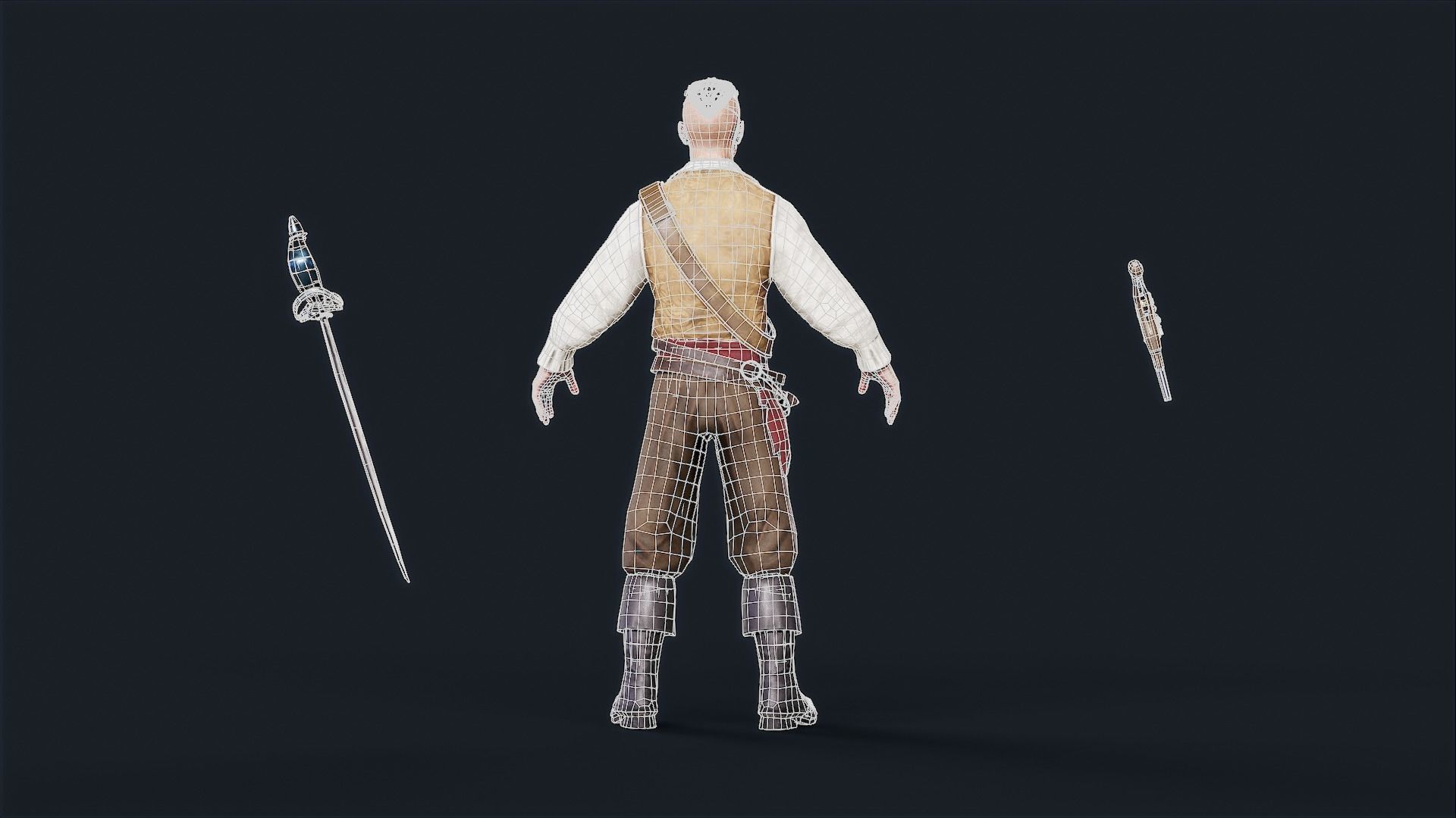Pirate 3 Low-poly 3D model_11
