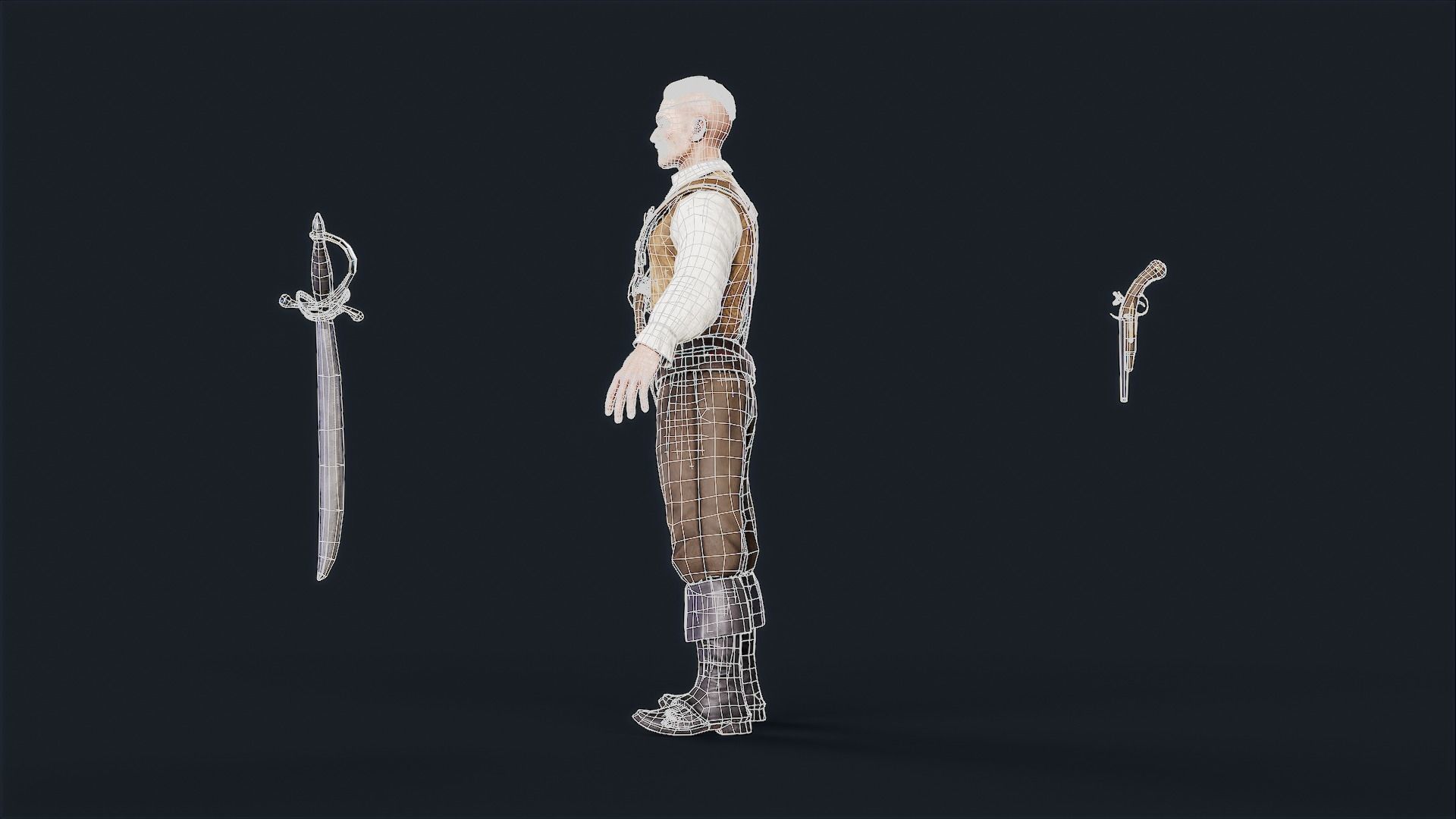 Pirate 3 Low-poly 3D model_12