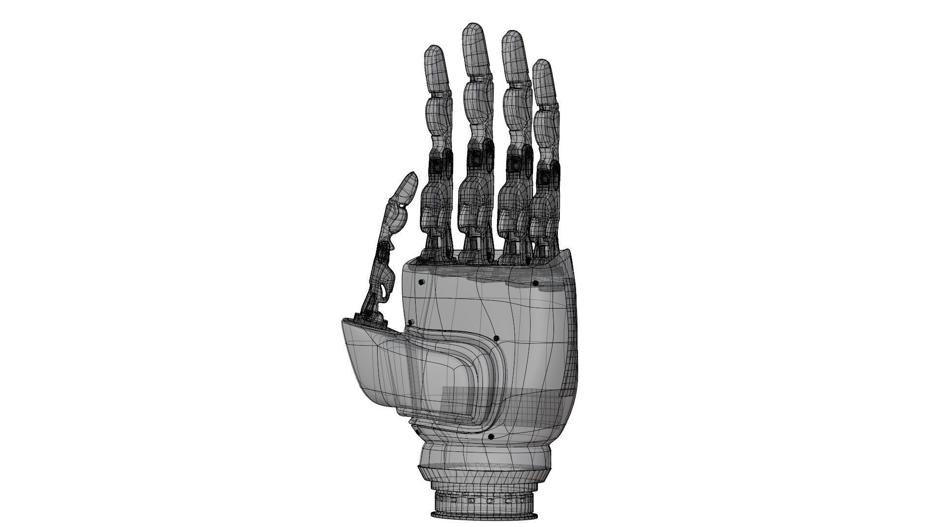Mechanical Robotic Hand Prosthesis 3D model rigged | CGTrader