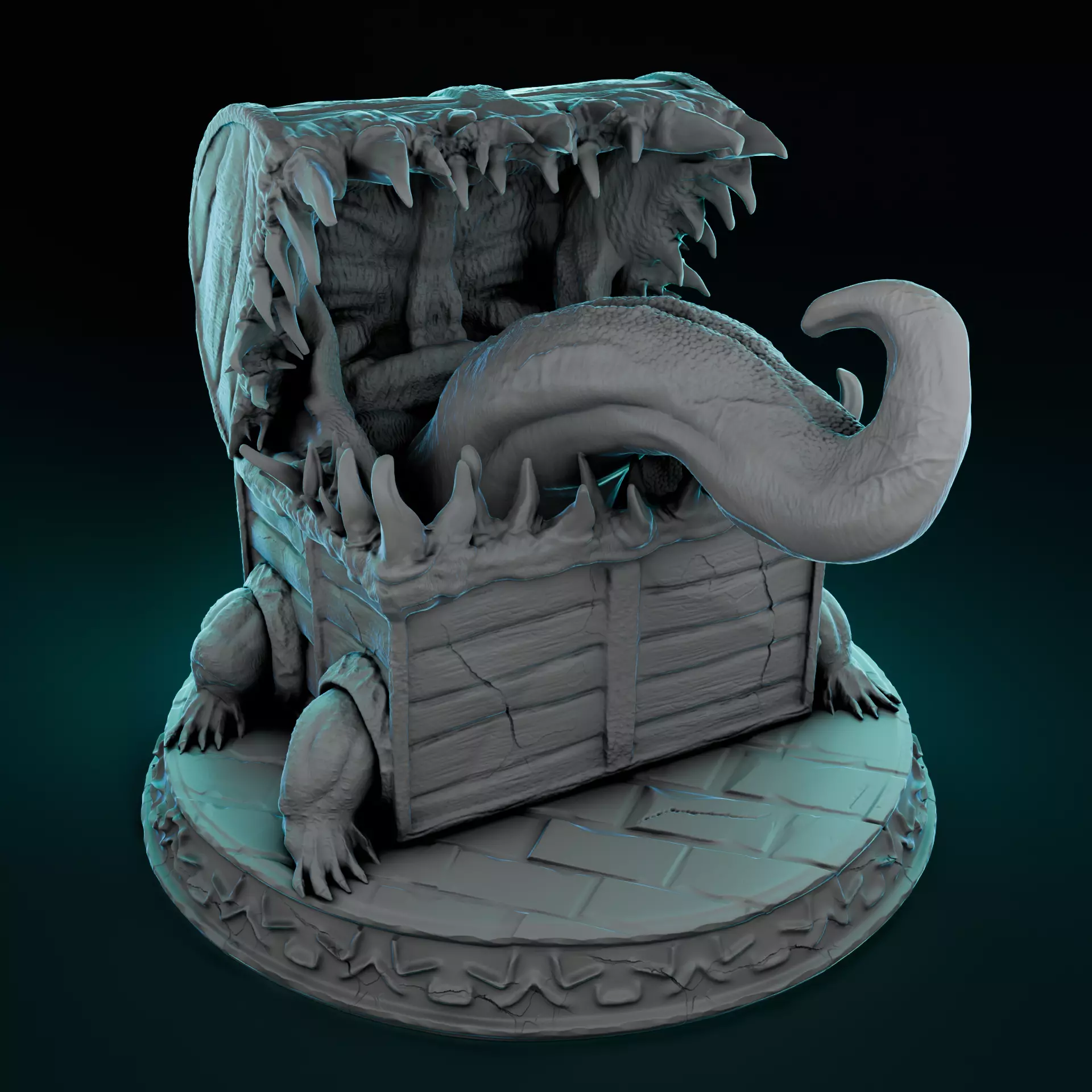 Mimic monster - chest 3D print model_0