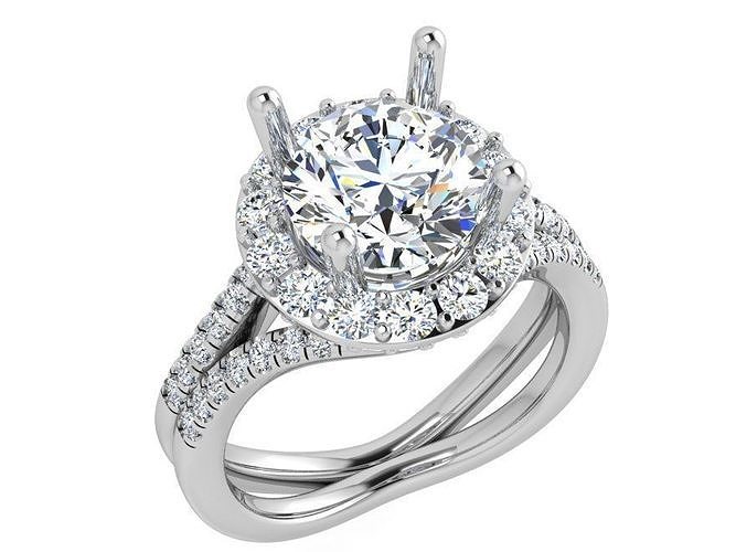 Round Diamond Halo Luxury Ring 3631 3D print model