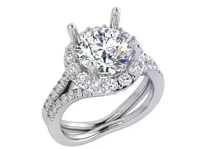 Round Diamond Halo Luxury Ring 3631